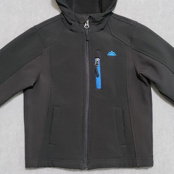 Snozu Performance Boys XS (4) Full Zip Hooded Jacket Black Adjustable Cuffs‎ EUC - Picture 3 of 10
